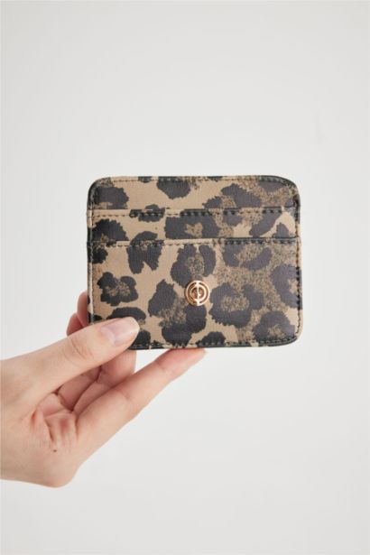 Woman Animal Printed Faux Leather Card Holder