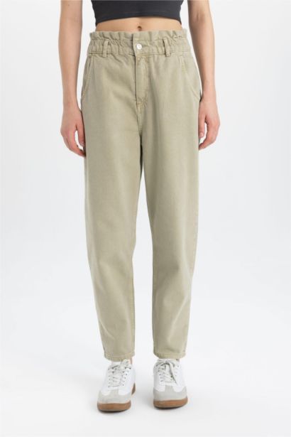 Джинсы Paperbag  с высокой талией