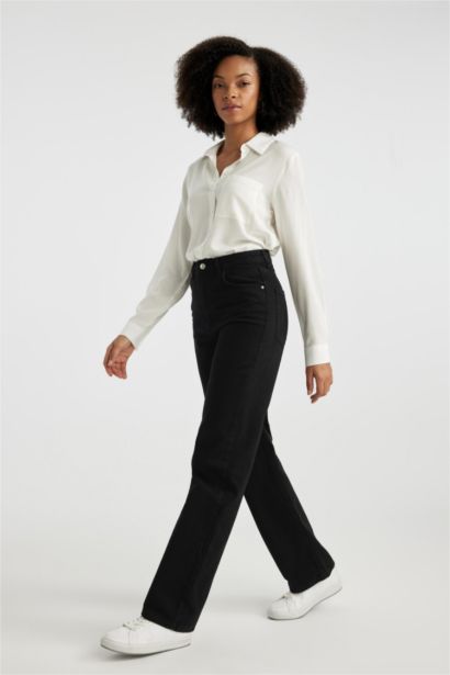 90's Wide Leg Yüksek Bel Geniş Paça Uzun Jean Pantolon