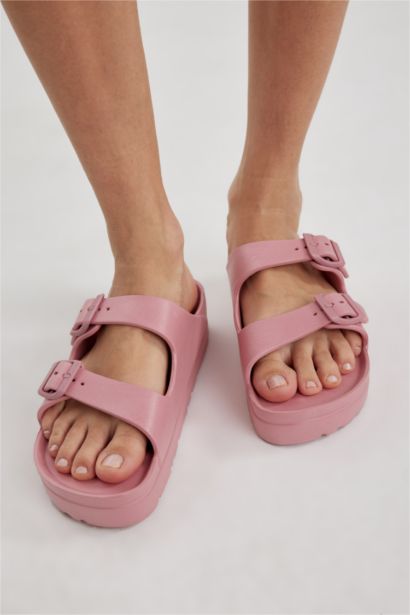 Woman High Sole Double Banded Eva Slippers