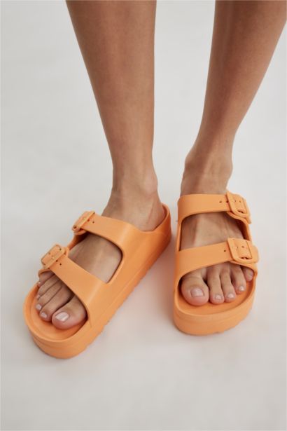 Woman High Sole Double Banded Eva Slippers