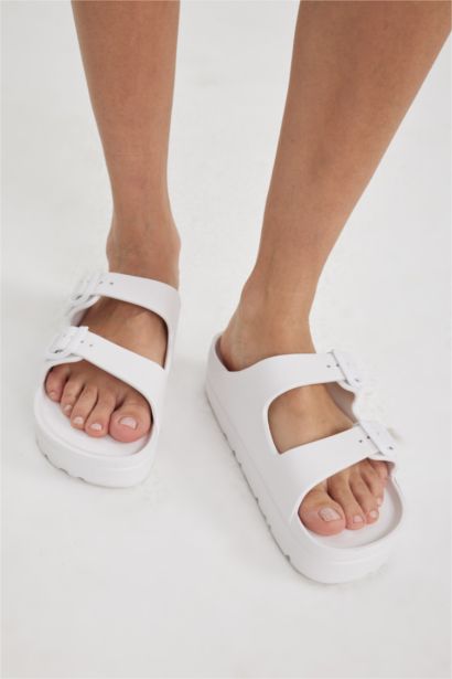 Woman High Sole Double Banded Eva Slippers