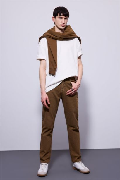 Straight Fit Normal Kalıp Normal Bel Boru Paça Jean Pantolon