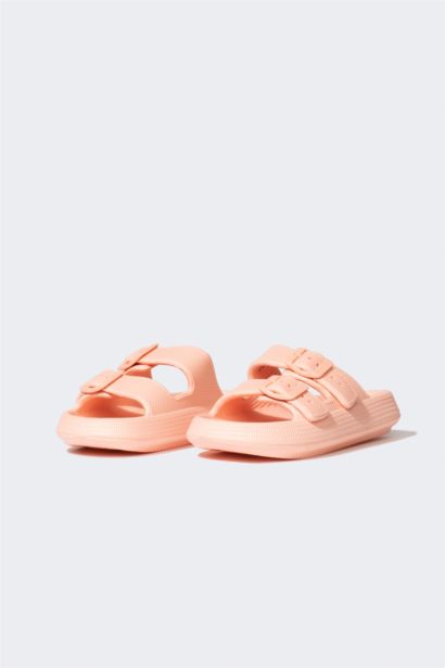 Girl High Sole Double Striped Eva Slippers