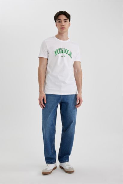 Slim Fit Crew Neck Printed Short Sleeve T-Shirt