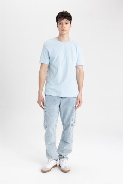 Regular Fit Crew Neck Printed Short Sleeve T-Shirt