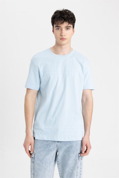 Regular Fit Crew Neck Printed Short Sleeve T-Shirt