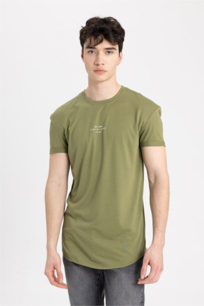 Long Muscle Fit Short Sleeve T-Shirt