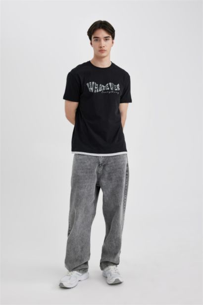 تي شيرت نص ردن جيرسي قصة عادية بياخة مستديرة