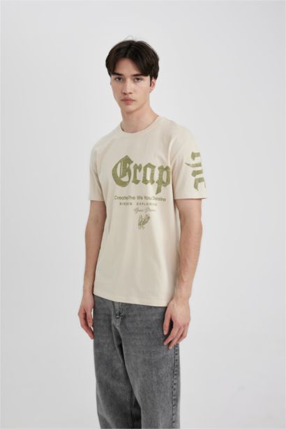 Regular Fit Crew Neck Printed T-Shirt