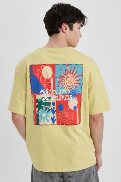 Comfort Regular Fit Crew Neck Back Printed T-Shirt