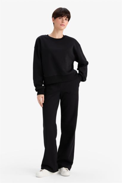 بنطلون سويت بانتس بيزك قصة مستقيمة بخصر عالي