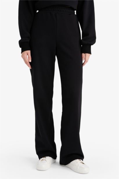 بنطلون سويت بانتس بيزك قصة مستقيمة بخصر عالي