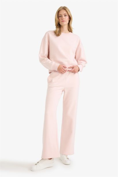 Straight Fit High Waist Thick Basic Sweatpants