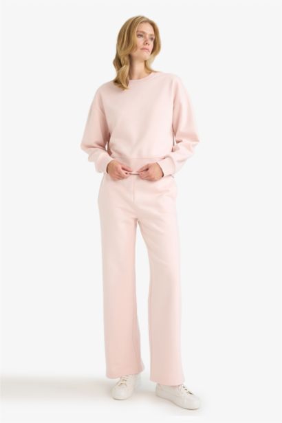 Straight Fit High Waist Thick Basic Sweatpants