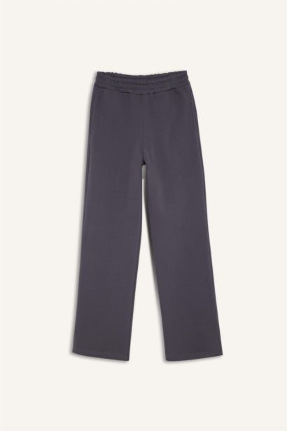 بنطلون سويت بانتس بيزك تقيل قصة مستقيمة وخصر عالي