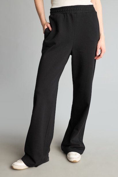 Straight Fit Thick Sweatshirt Fabric Trousers