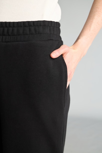 Straight Fit Thick Sweatshirt Fabric Trousers