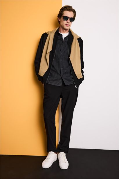 Tailored Fit Straight Leg Trousers