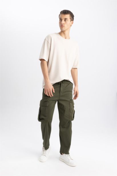 Rustic Loose Fit Cargo Pocket Trousers