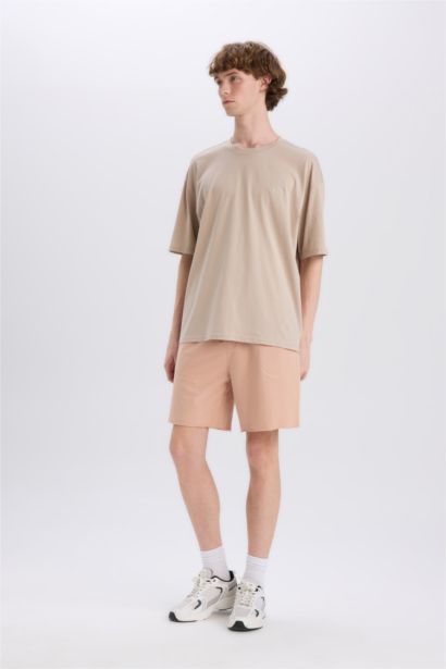 Cotton Slim Fit Skinny Leg Pocketed Basic Shorts
