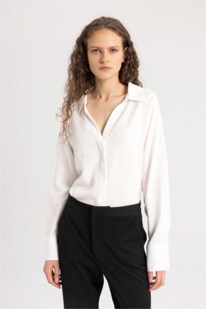 Loose Fit Sensual Long Sleeve Shirt