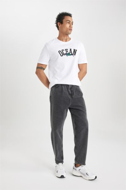 Regular Fit Crew Neck Printed Short Sleeve T-Shirt