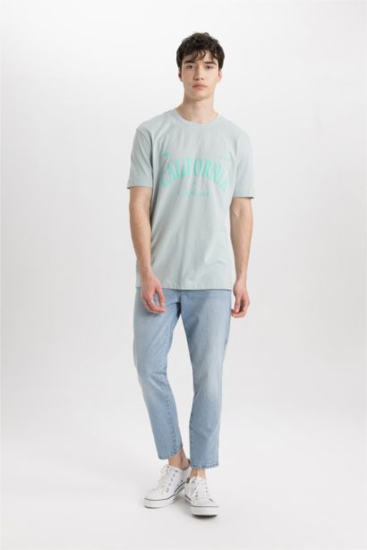 Regular Fit Crew Neck Printed Short Sleeve T-Shirt