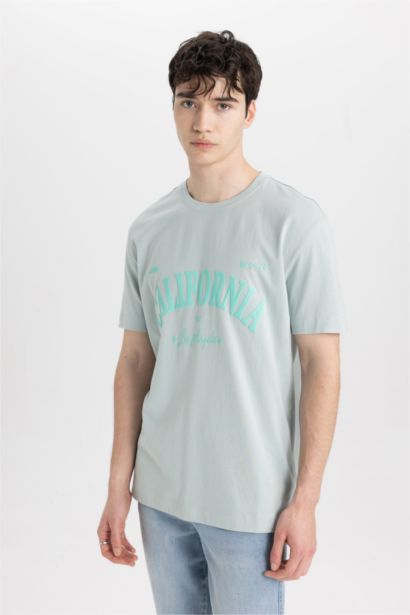 Regular Fit Crew Neck Printed Short Sleeve T-Shirt