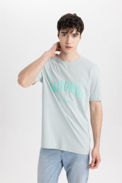 Regular Fit Crew Neck Printed Short Sleeve T-Shirt