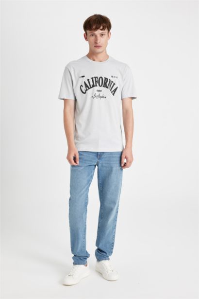 Regular Fit Crew Neck Printed Short Sleeve T-Shirt