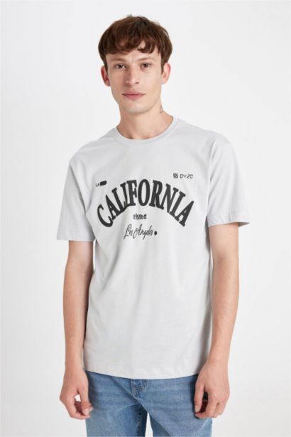 Regular Fit Crew Neck Printed Short Sleeve T-Shirt