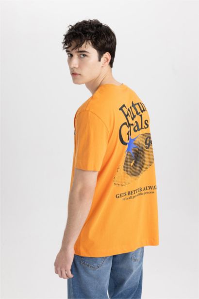 Regular Fit Crew Neck Printed Short Sleeve T-Shirt