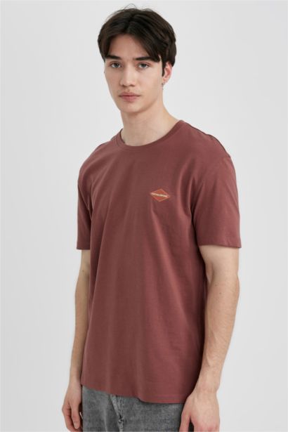 Regular Fit Crew Neck Printed Short Sleeve T-Shirt