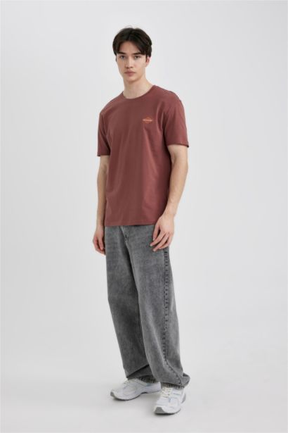 Regular Fit Crew Neck Printed Short Sleeve T-Shirt