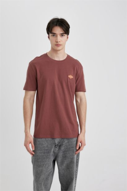 Regular Fit Crew Neck Printed Short Sleeve T-Shirt