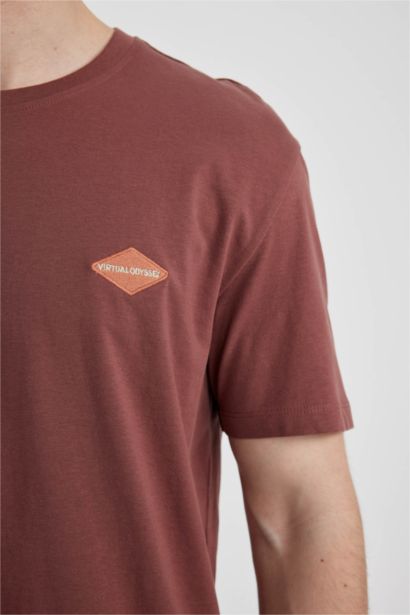 Regular Fit Crew Neck Printed Short Sleeve T-Shirt