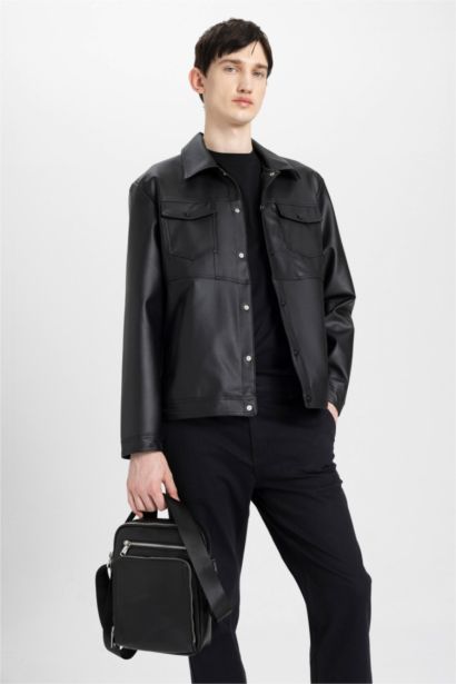 Erkek Suni Deri Çapraz Çanta