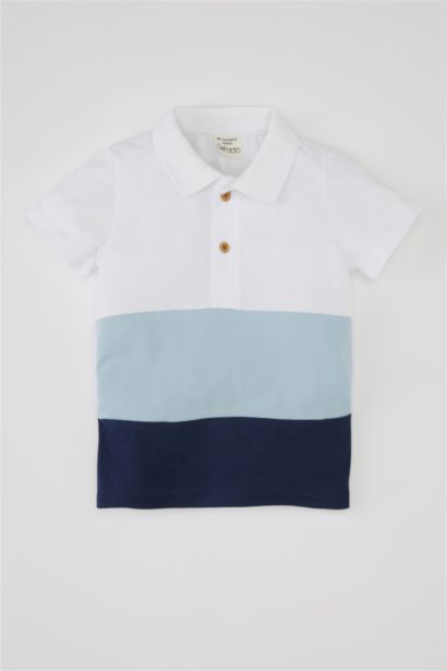 Baby Boy Color Block Pique Polo T-Shirt