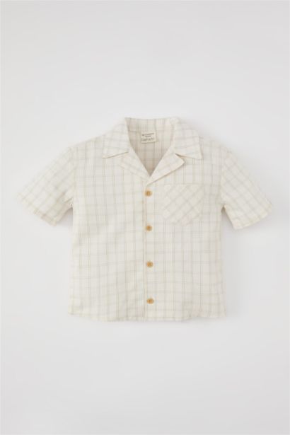 Baby Boy Short Sleeve Plaid Shirt
