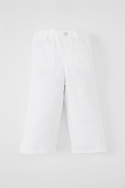 Baby Girl Wide Leg Gabardine Pants