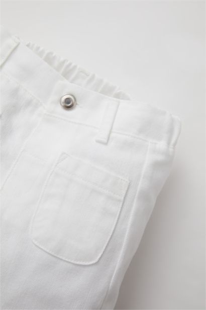 Baby Girl Wide Leg Gabardine Pants