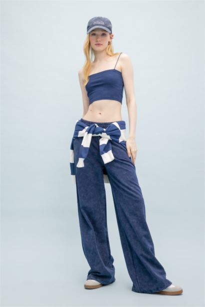 Fitted Ribbed Camisole Washed Faded Effect Undershirt