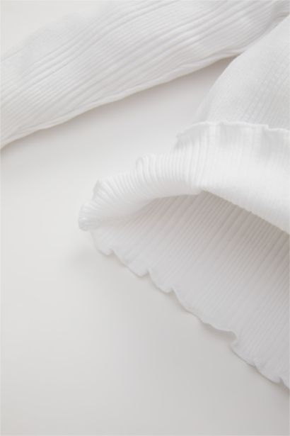 Baby Girl Crew Neck Printed Ribbed Camisole T-Shirt