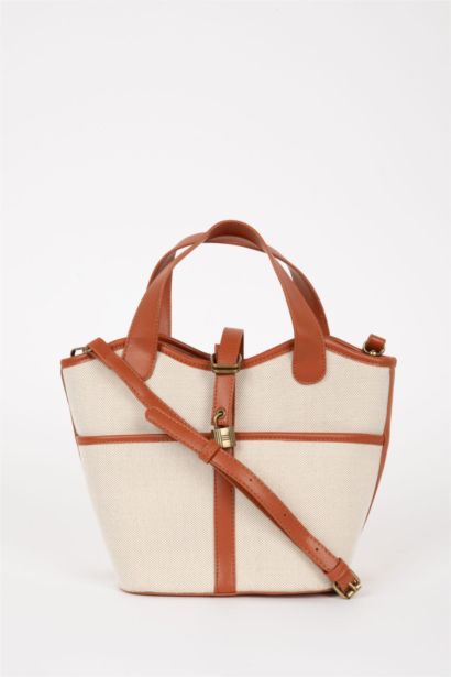 Kadın Toka Detaylı Kanvas Omuz Çantası