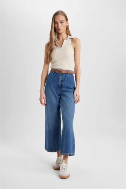 Yüksek Bel Culotte Pantolon