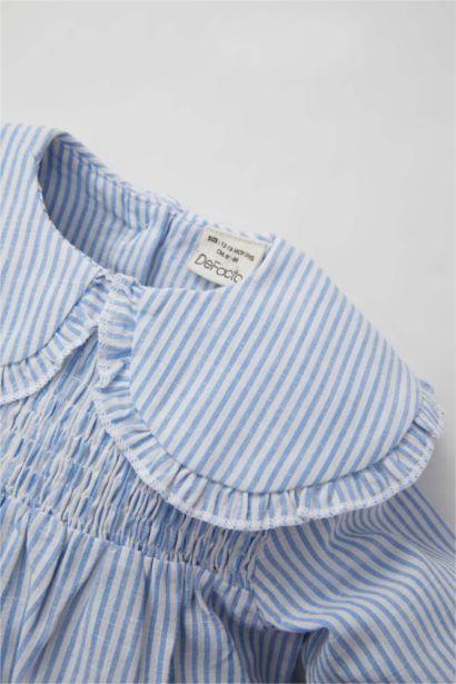Baby Girl Baby Collar Flared Poplin Shirt