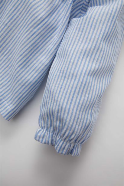 Baby Girl Baby Collar Flared Poplin Shirt