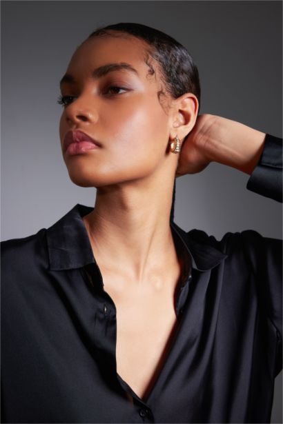 Kadın Halka Gold Küpe