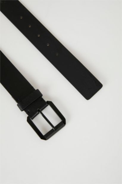 Man Faux Leather Belt with Bag